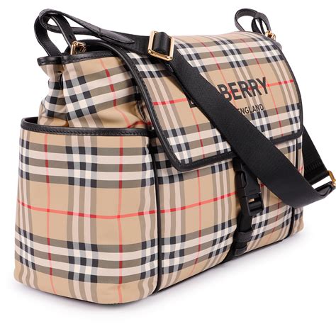 burberry snap-flap diaper bag|Burberry Vintage Check Diaper Bag Kids .